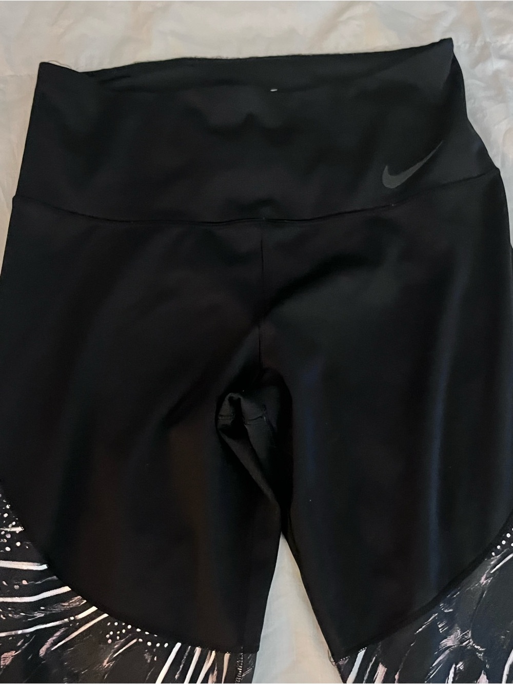 Nike Black High-Rise Bike Shorts with Subtle Swoosh